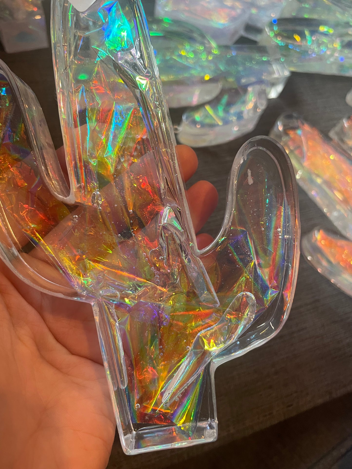 B-GRADE Desert Vibes Iridescent Saguaro Cactus Paper Weight/ Standing Decor #5