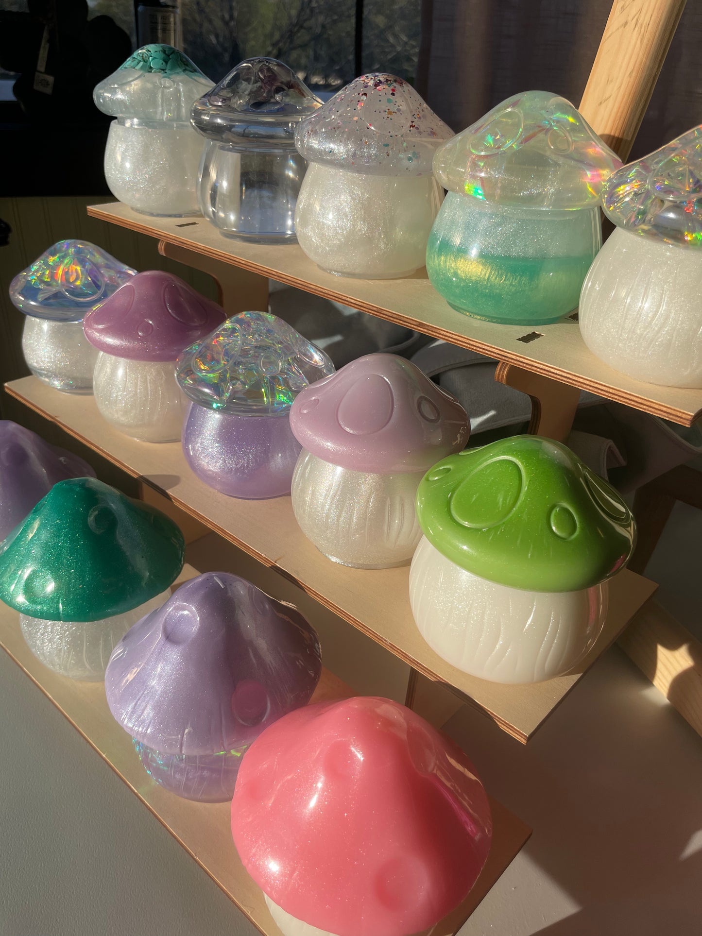 Mushroom Box Medium with Turquoise Howlite Stones