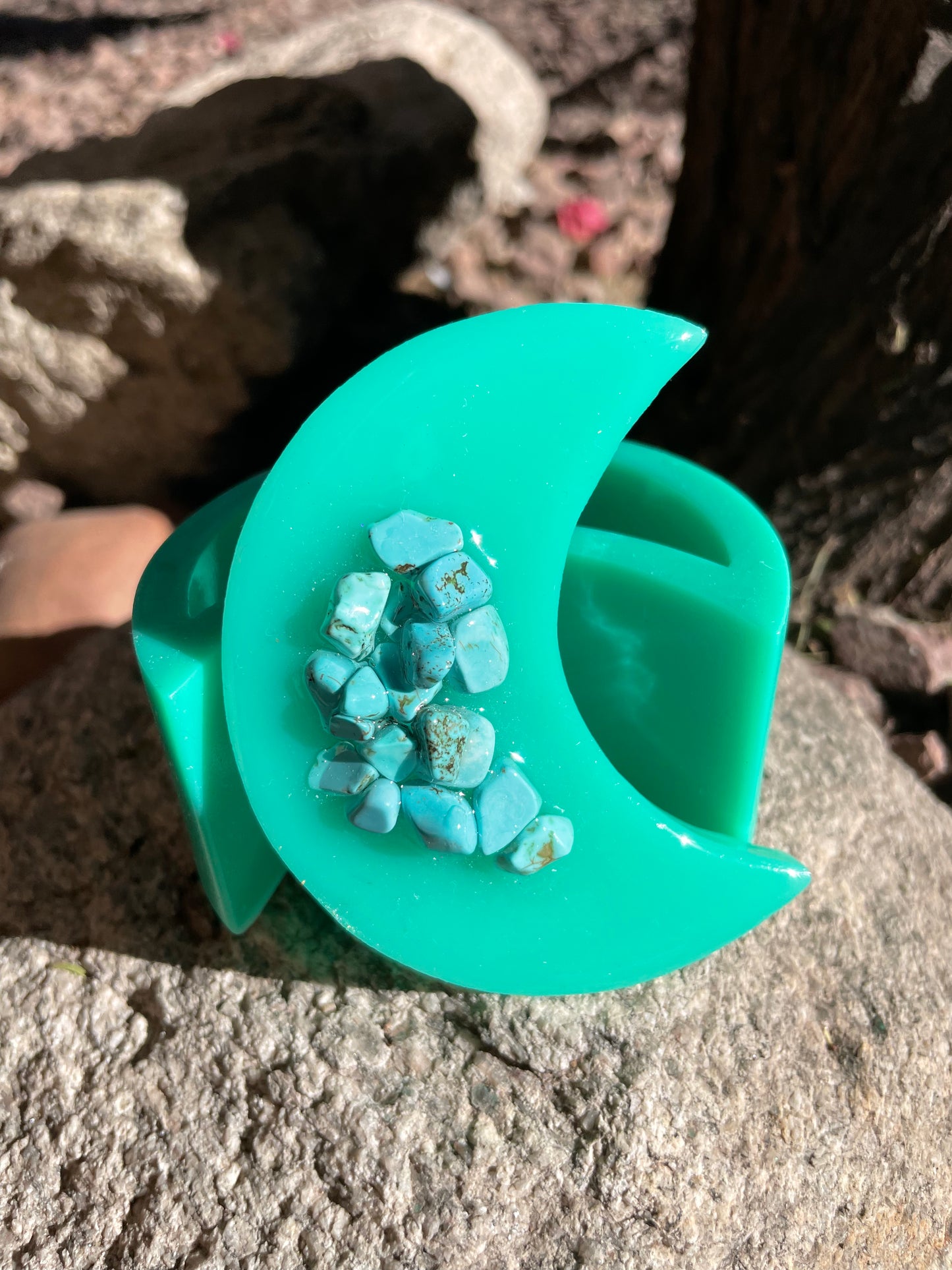 Aqua Turquoise Mini Moon Box