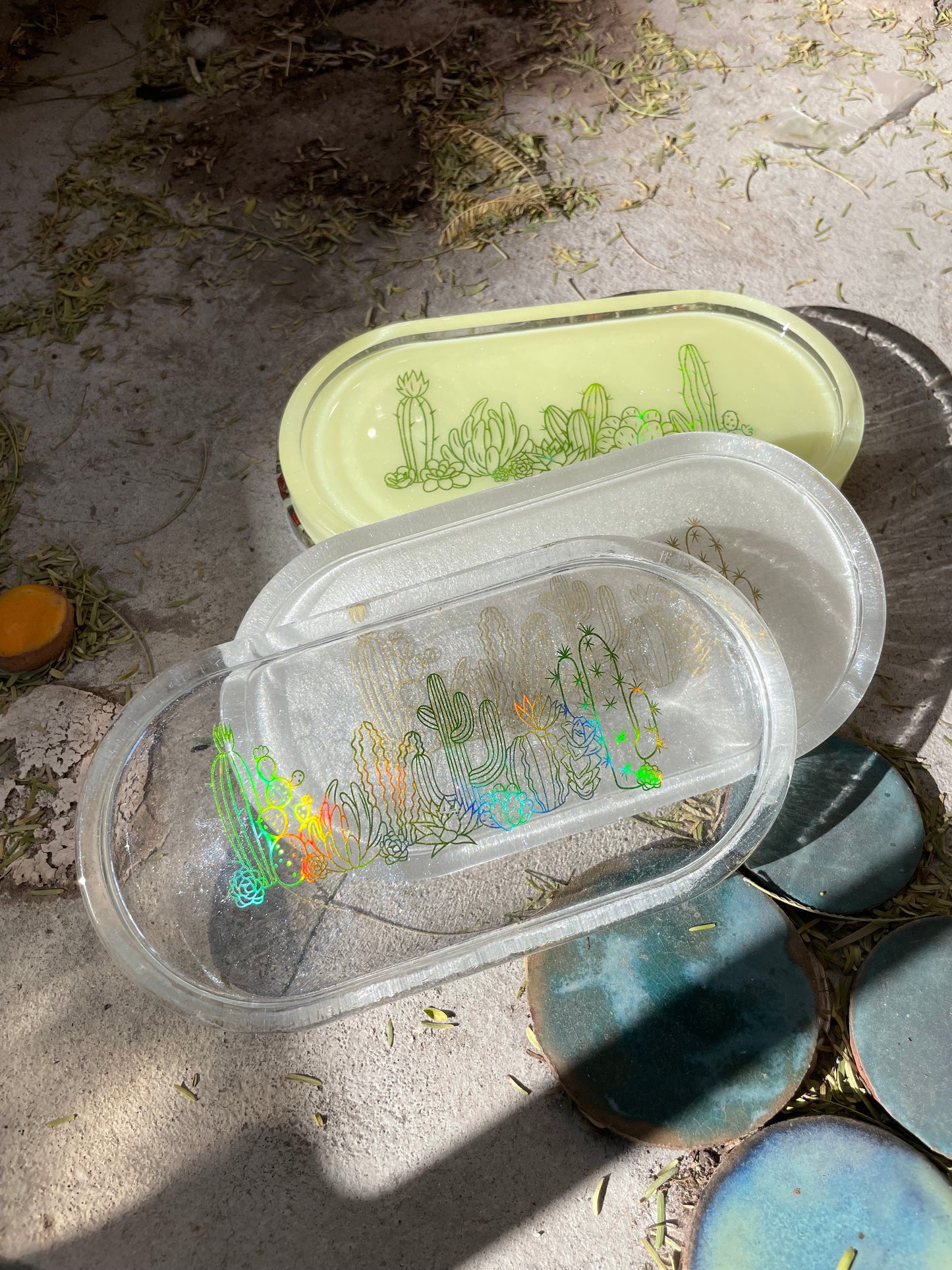B-grade Desert Vibes Clear Pill Tray