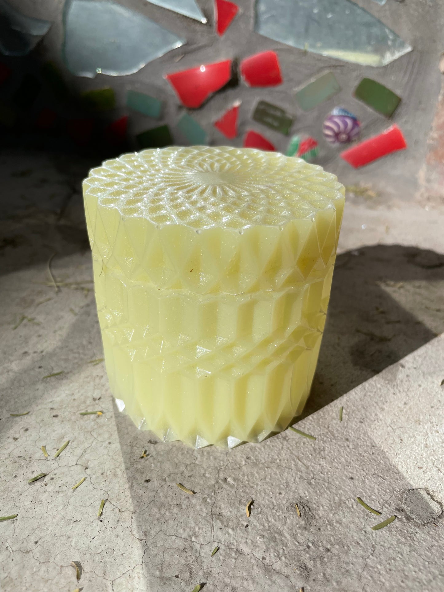 Yellow Faceted Box