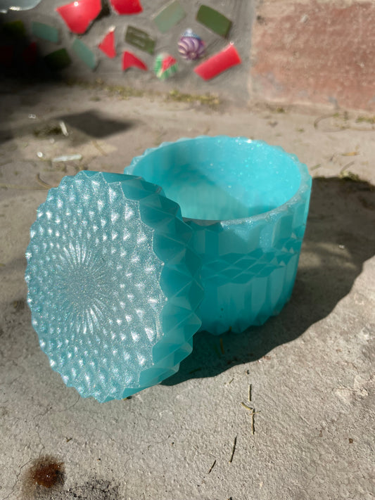 Blue Faceted Box