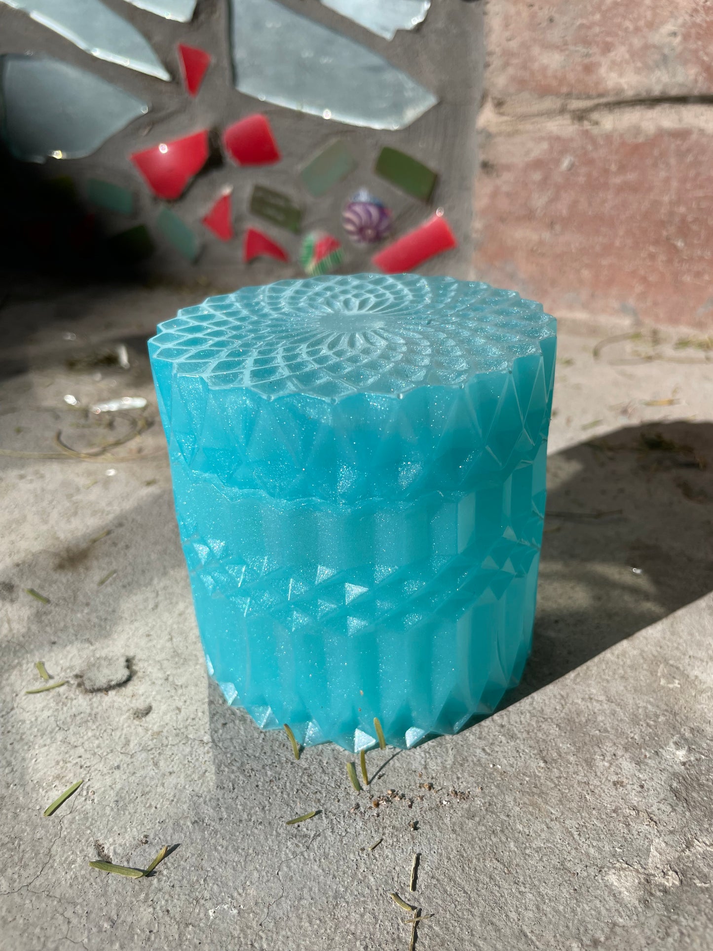 Blue Faceted Box