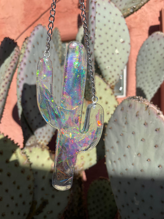 B-GRADE Desert Vibes Iridescent Saguaro Cactus Wall Hanging Small