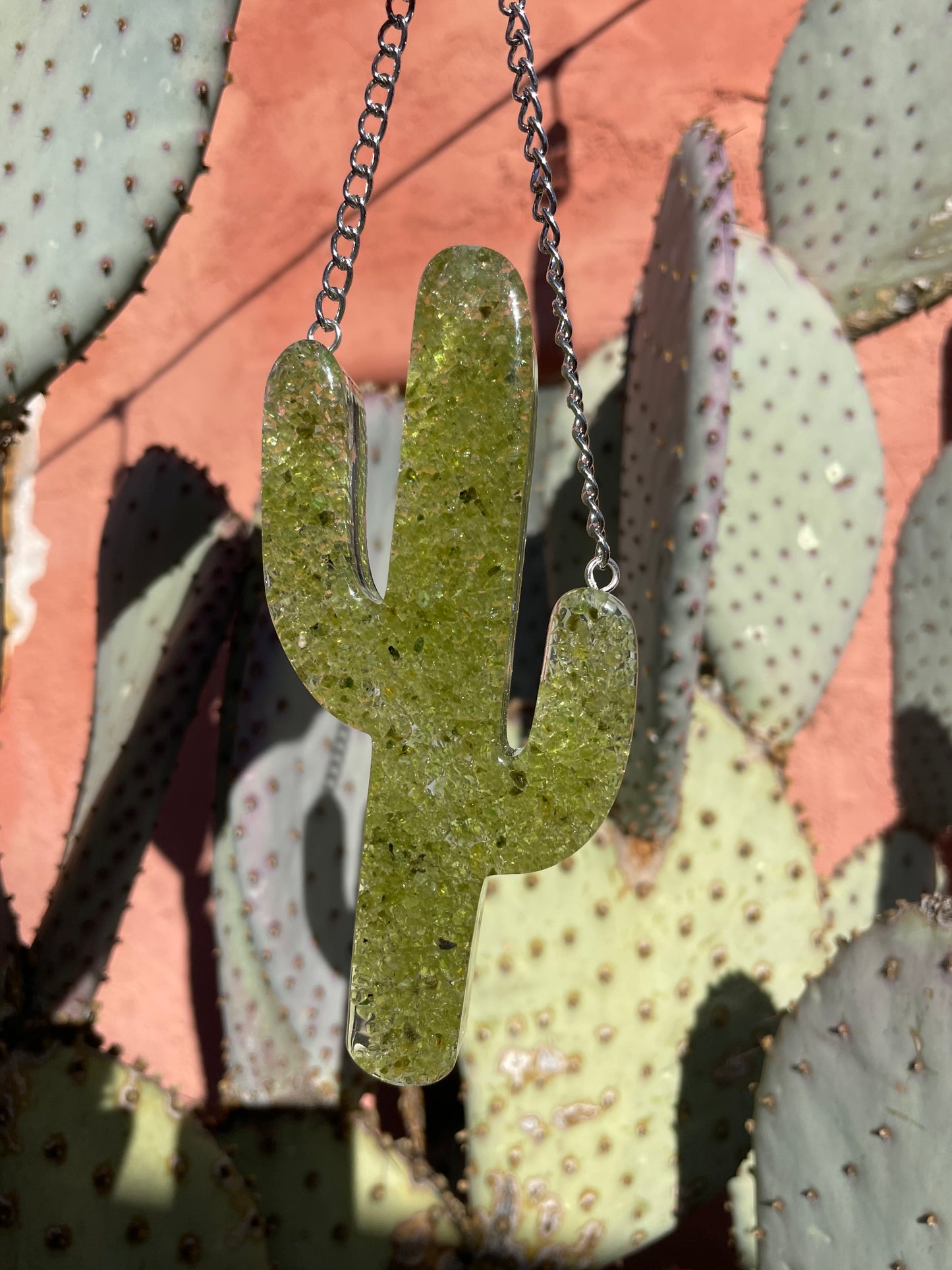 Desert Vibes Peridot Saguaro Cactus Wall Hanging Small