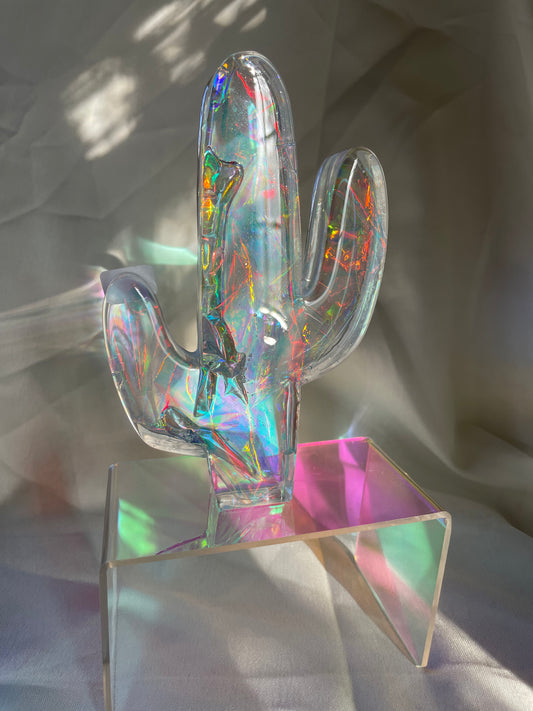 B-GRADE Desert Vibes Iridescent Saguaro Cactus Paper Weight/ Standing Decor #5
