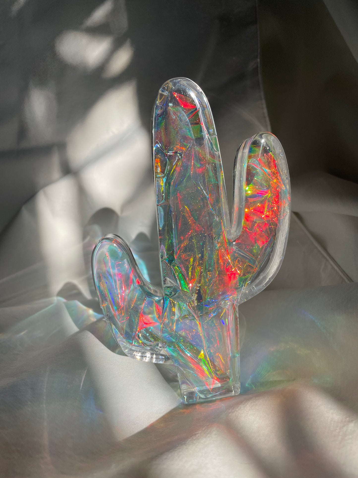 B-GRADE Desert Vibes Iridescent Saguaro Cactus Paper Weight/ Standing Decor #5