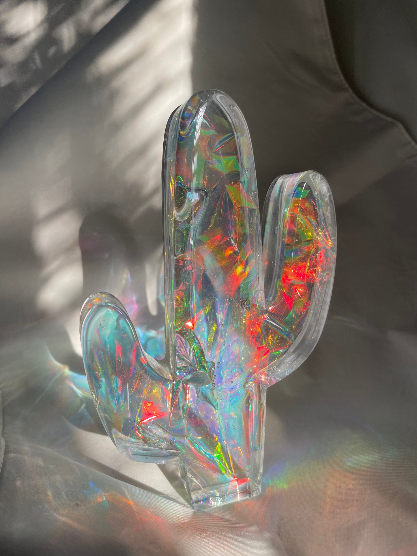 B-GRADE Desert Vibes Iridescent Saguaro Cactus Paper Weight/ Standing Decor #5