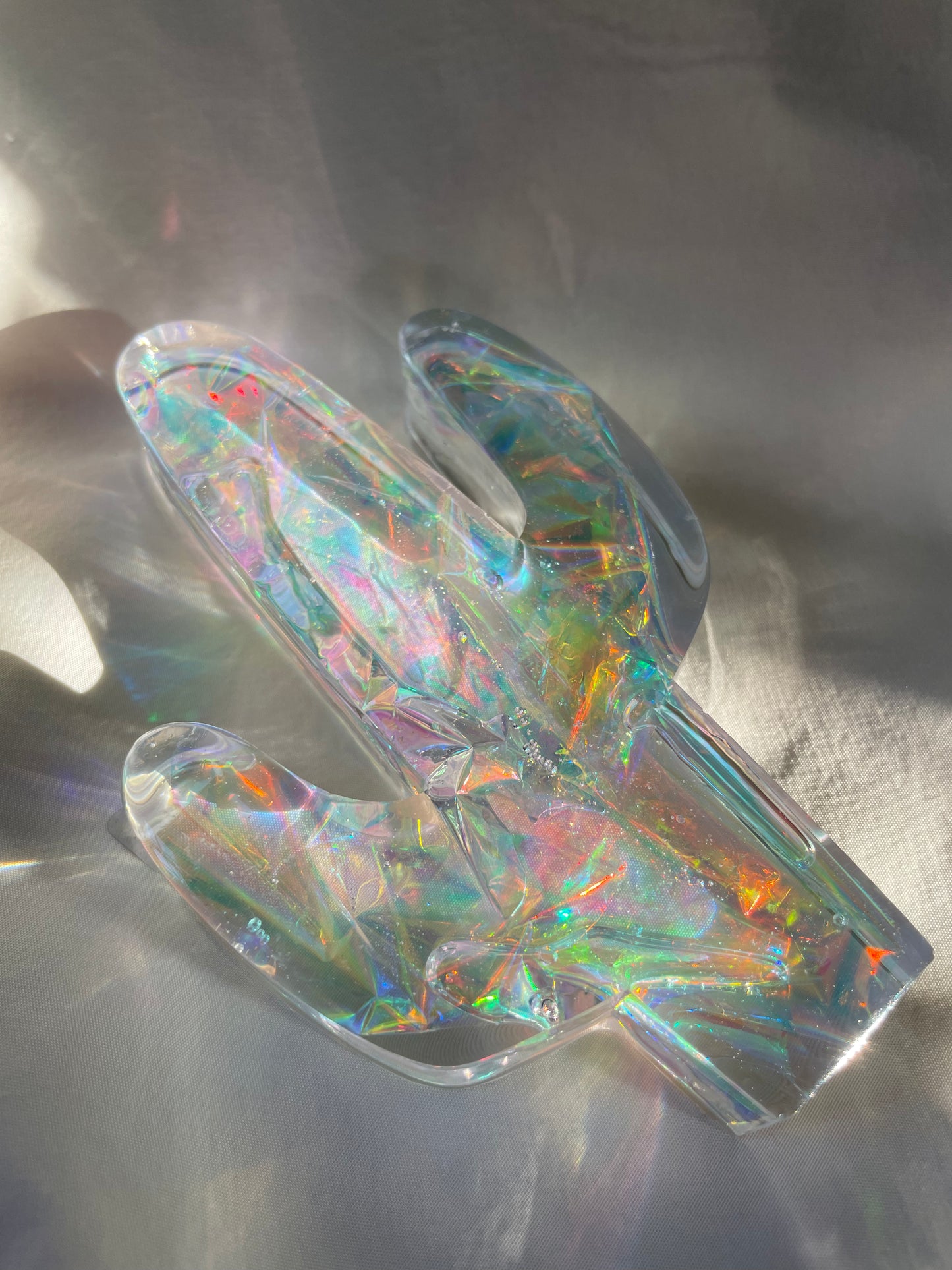 B-GRADE Desert Vibes Iridescent Saguaro Cactus Paper Weight/ Standing Decor #5