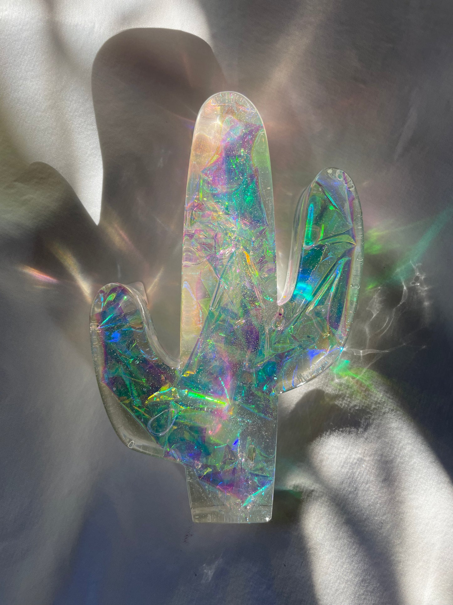 B-GRADE Desert Vibes Iridescent Saguaro Cactus Paper Weight/ Standing Decor #4