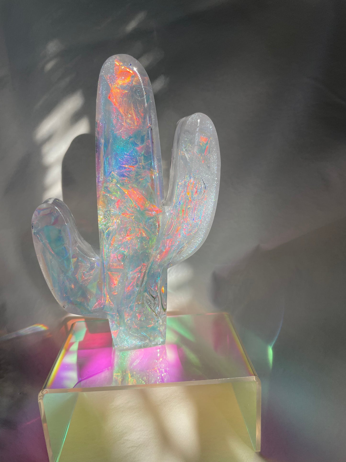 Desert Vibes Iridescent Saguaro Cactus Paper Weight/ Standing Decor #2