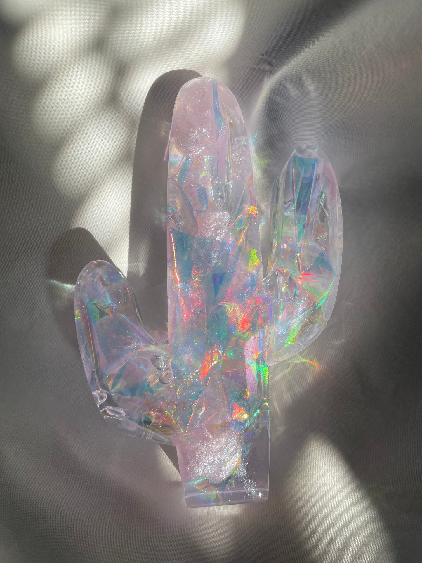 B-GRADE Desert Vibes Iridescent Saguaro Cactus Paper Weight/ Standing Decor #1