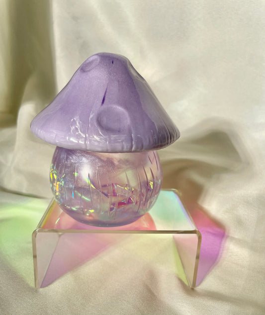 Iridescent Mushroom Box Large in Light Purple