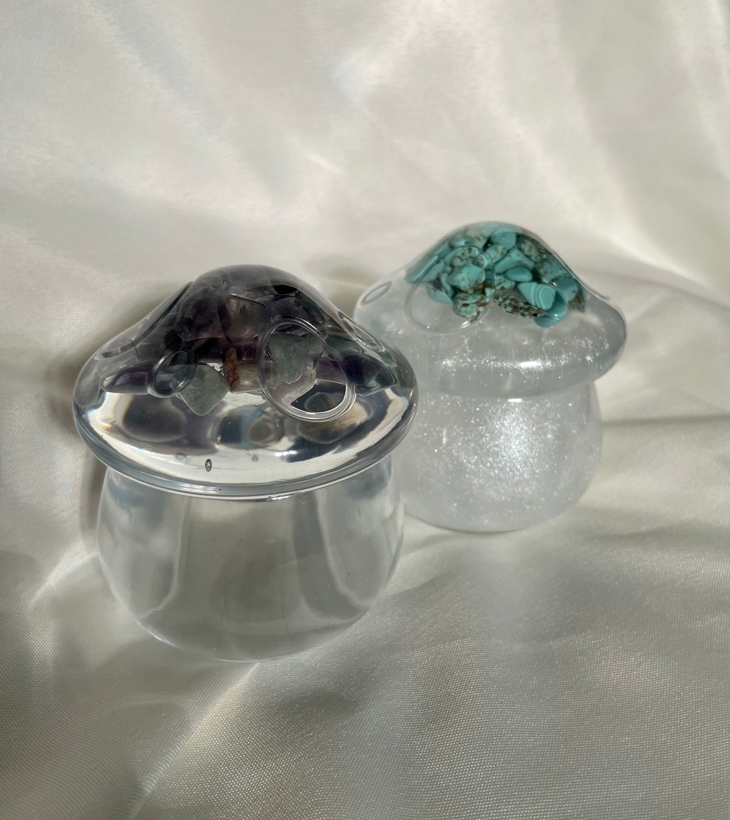 Mushroom Box Medium with Fluorite Stones
