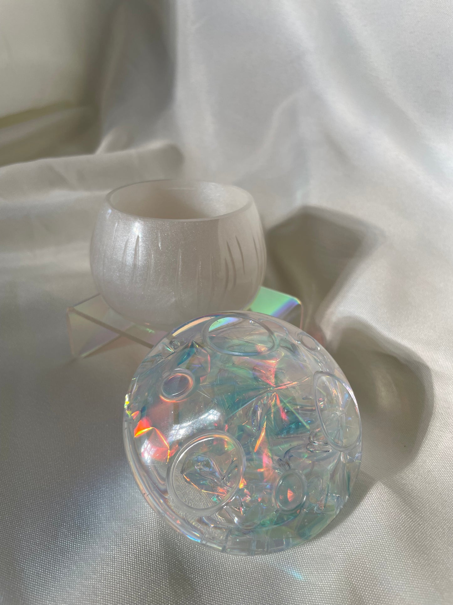 Iridescent Clear Mushroom Box Medium
